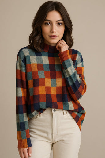 Mabel | Pullover mit Rollkragen im Patchwork-Stil