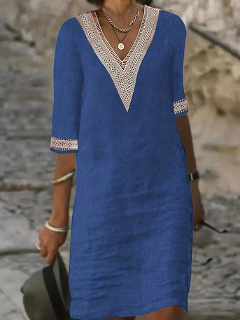 Izabela | Kleid mit Spitzen-Ausschnitt