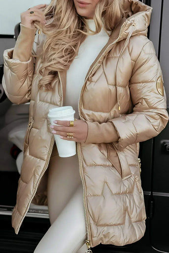 Nolwen - Eleganter Wintermantel mit Kapuze und Füllung