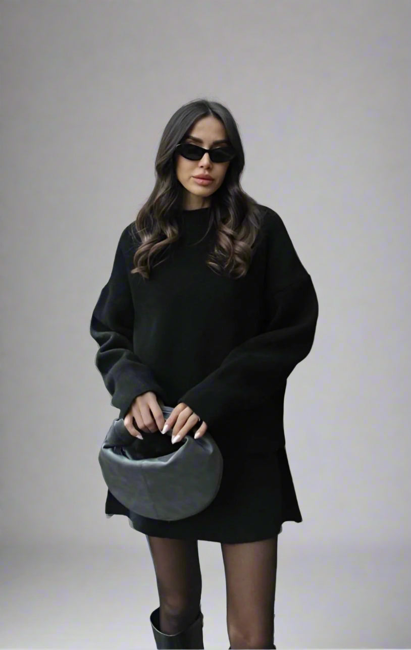 Julavine – Stylisches Oversize-Set aus Pullover und Rock